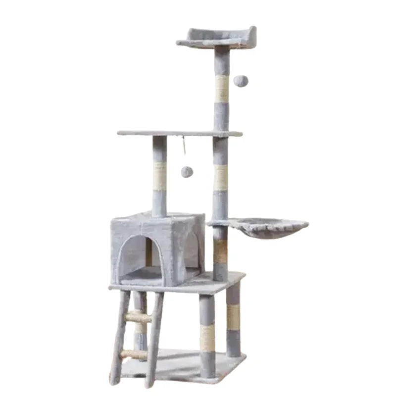 Arbre à Chat avec Echelle Gris Clair