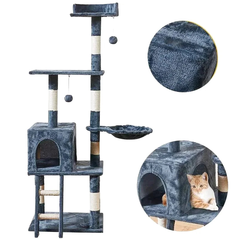 Arbre à Chat avec Echelle Gris Foncé