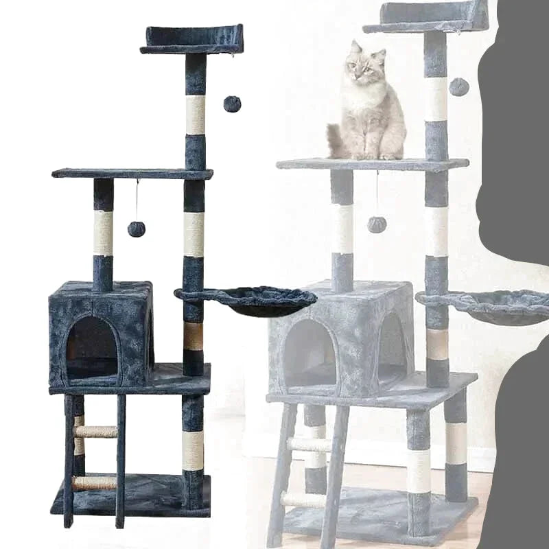 Arbre à Chat avec Echelle Gris Foncé