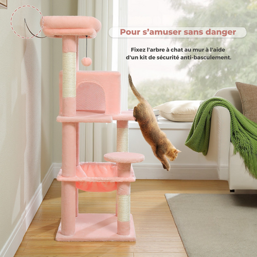 Arbre à Chat Rose Bonbon Confort 140 cm