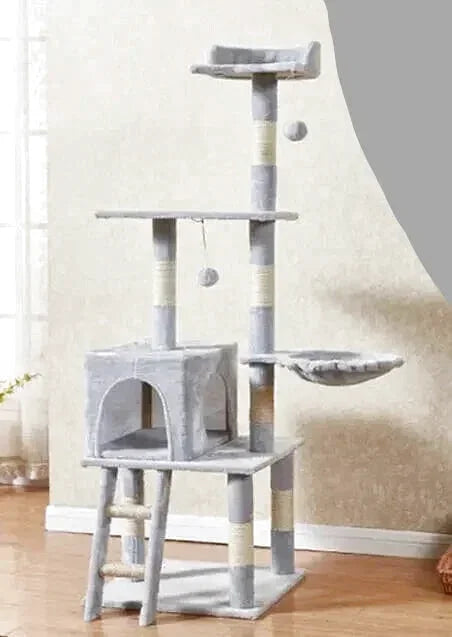 Arbre à Chat avec Echelle Gris Clair
