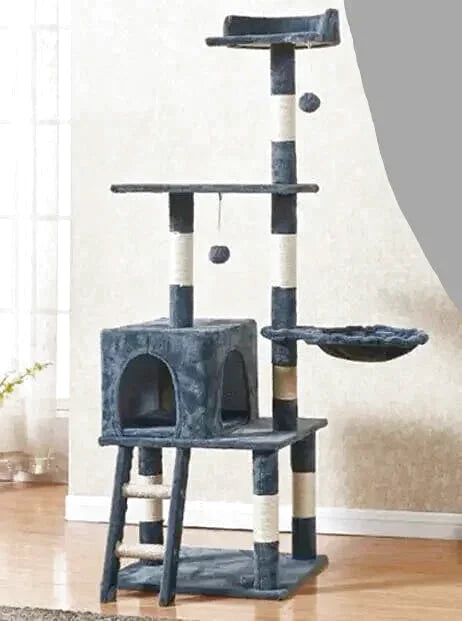 Arbre à Chat avec Echelle Gris Foncé