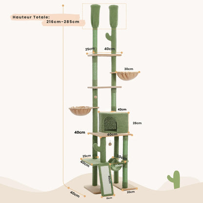 Arbre à Chat Cactus avec Hauteur Réglable