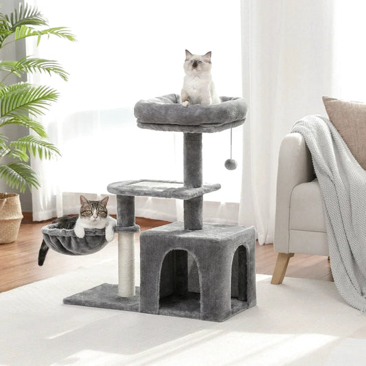 Arbre à Chat Gris Confort à 3 Niveaux