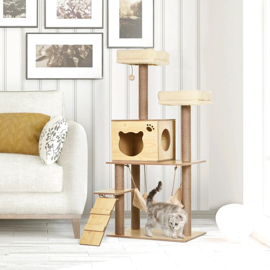Arbre à Chat Meuble Bois avec Hamac